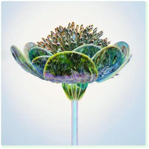 Image of blue green abstract flower